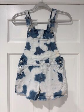 Jordache Girls Bleach Wash Denim Short Overalls Size 10/12
